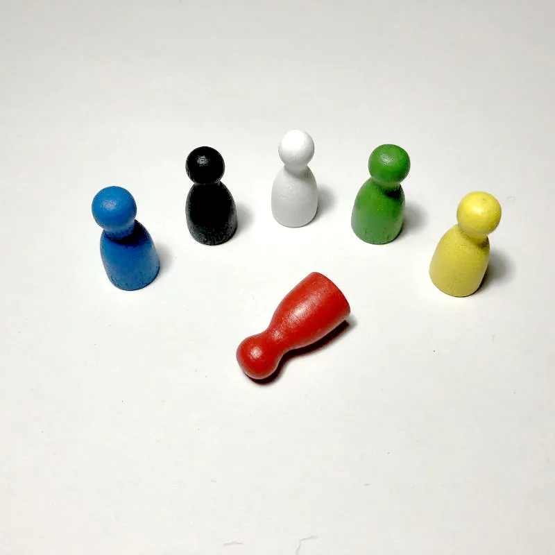 

25*6mm 12PCS Wooden Checkers Ludo Board Game Pawns Pieces 6 Colors Wooden Game Pieces Board Game Accessories