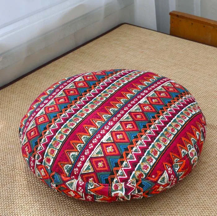as the picture shows Китайский стиль цветок лотоса футон медитация pad утолщение Подушка для медитации для поклонения Будде pad круглый моющийся, напольный подушка - Цвет: as the picture shows