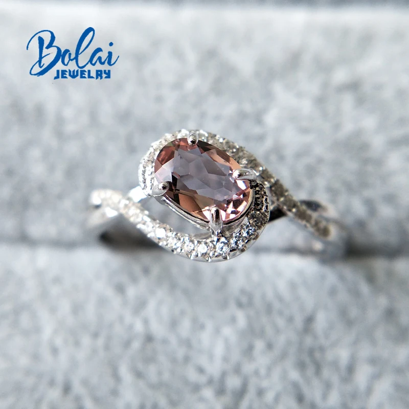 Bolaijewelry, Zultanite кольцо созданное изменение цвета драгоценный камень 925 Серебряное кольцо пасьянс простой стиль ювелирные украшения для девочек