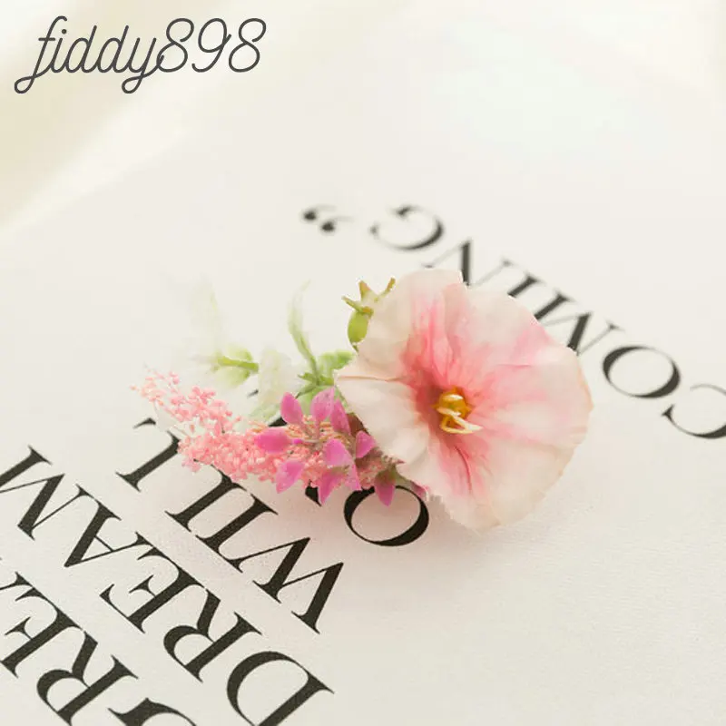 Романтические розовые Искусственные цветы Свадебные аксессуары для волос