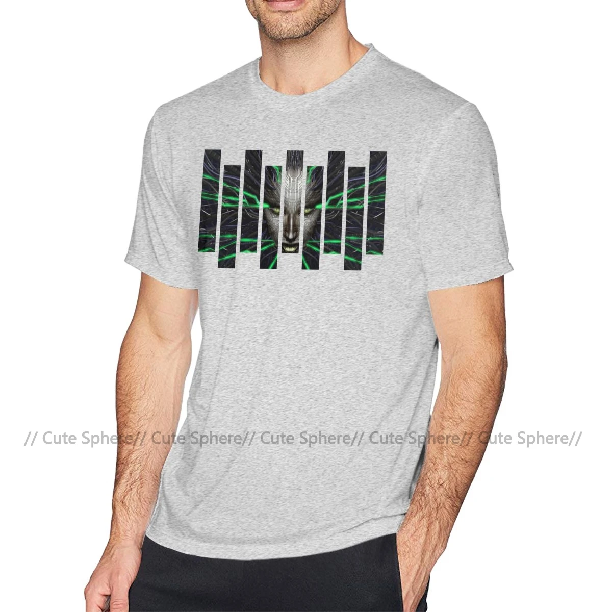 Футболка system Shock, футболка system Shock, футболка из 100 хлопка с коротким рукавом, модная футболка с графикой, большие размеры - Цвет: Gray