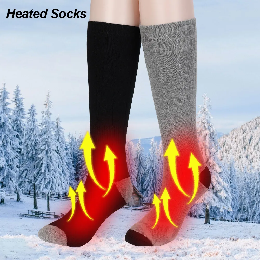 

3 Temperature Adjust Thermal Cotton Heated Socks 1Pair Outdoor Winter Skiing Bicycle Foot Warmer Electric Sport Warming Sock