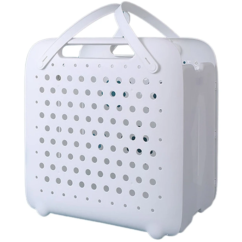 

Folding Flexible Plastic Laundry Washing Basket With Handles Bin Wall-Mounted Clothes Storage Hamper Organizer