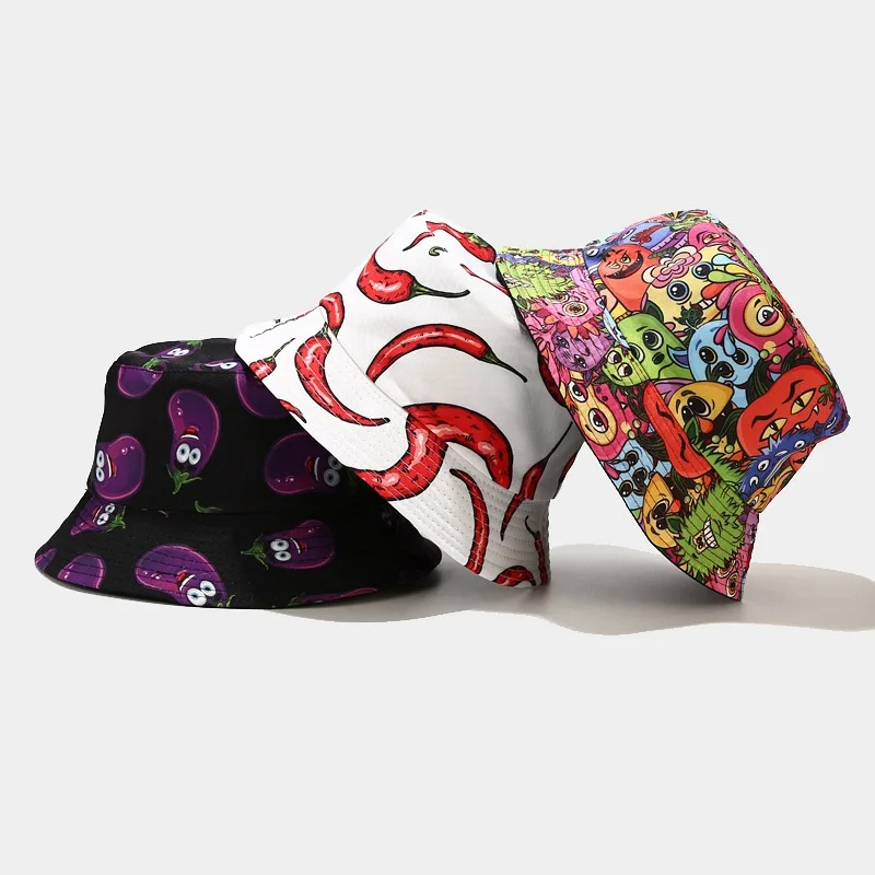 

Панама хлопковая, с принтом в виде овощей, для улицы, путешествий, рыбаков, в стиле хип-хоп, весна, 2021