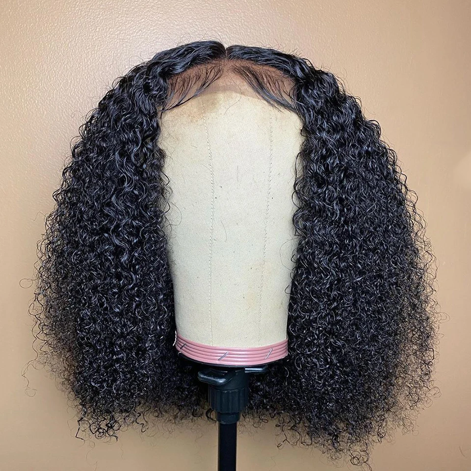 Парик с кудрявыми волнами 13x4 парики из человеческих волос на сетке спереди парик