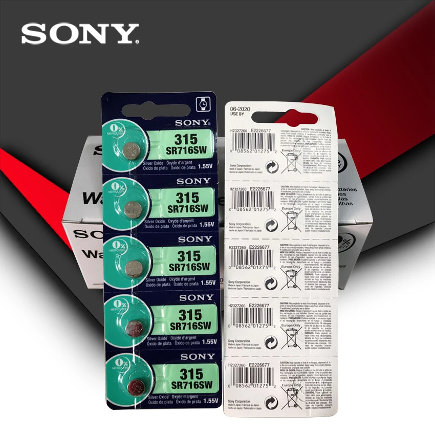 50 шт. Sony 100% оригинал 315 SR716 SR716SW EP2012 D315 батарейки с кнопкой серебряного цвета для