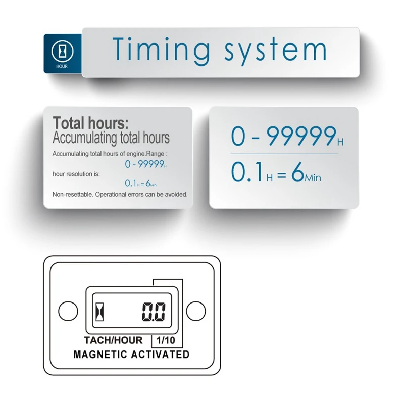 Цифровой тахометр для бензинового и сырого двигателя счетчик часов