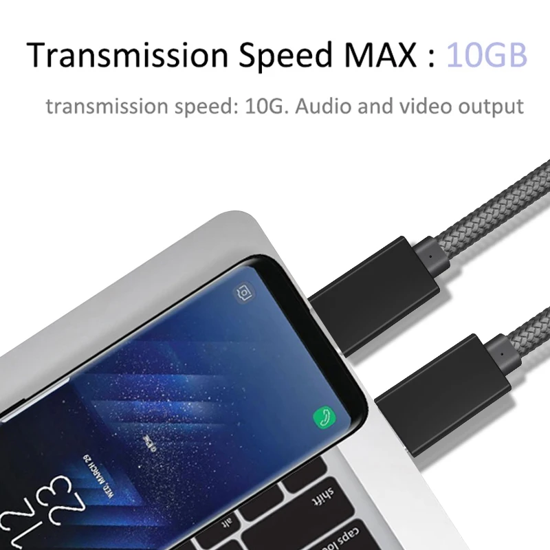 Кабель USB C Type для зарядки QC 4 0 3 1 Gen 2 10 Гбит/с кабель MacBook Pro Samsung E MARK PD 100 Вт
