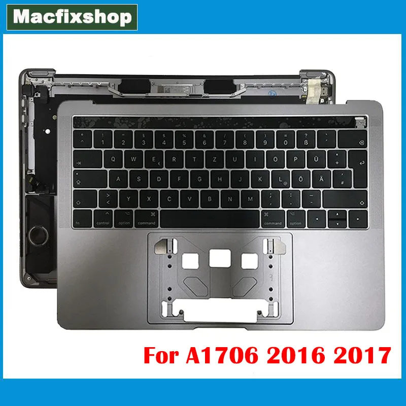 Original Space Grey Silver A1706 Palmrest For Macbook Pro Retina A1706 Topcase UK US Keyboard Backlit Touchbar Speaker 2016 2017