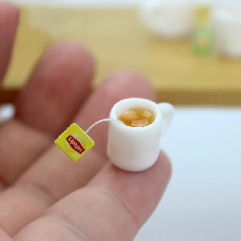 Миниатюрный черный/зеленый чайный кукольный домик 2 шт. Набор чашек для BJD Obitsu 11