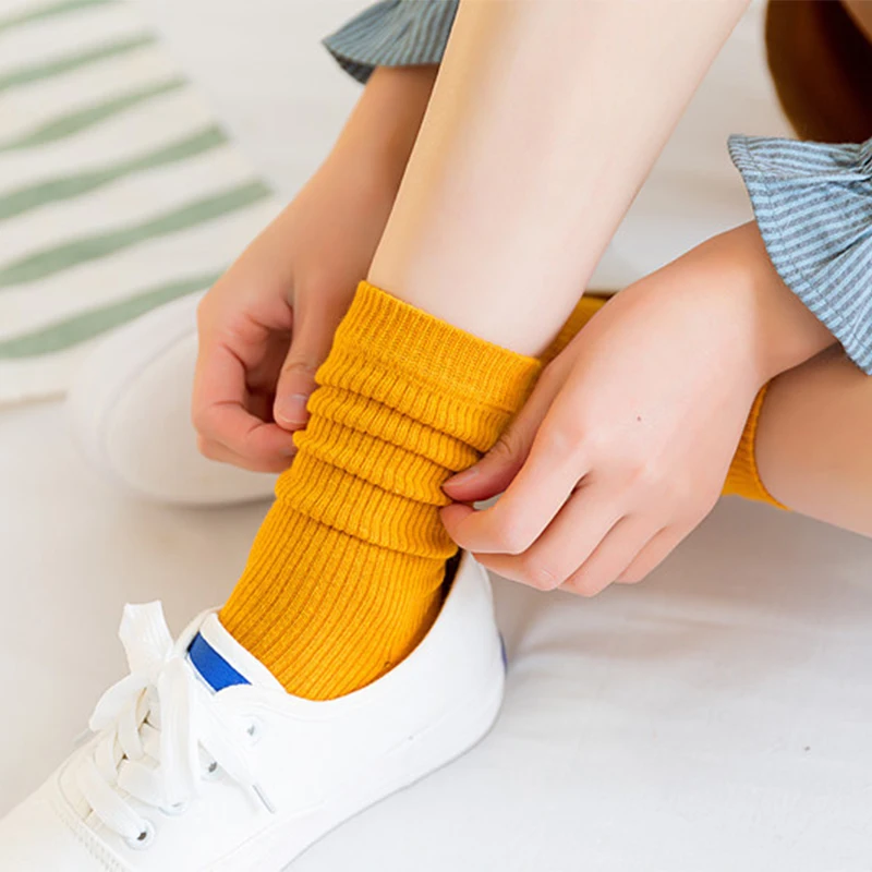 3Pairs/lot=6Pieces Autumn Winter Ladies Cotton Socks Vertical Stripes Long Tube Wild Women Fashion | Женская одежда