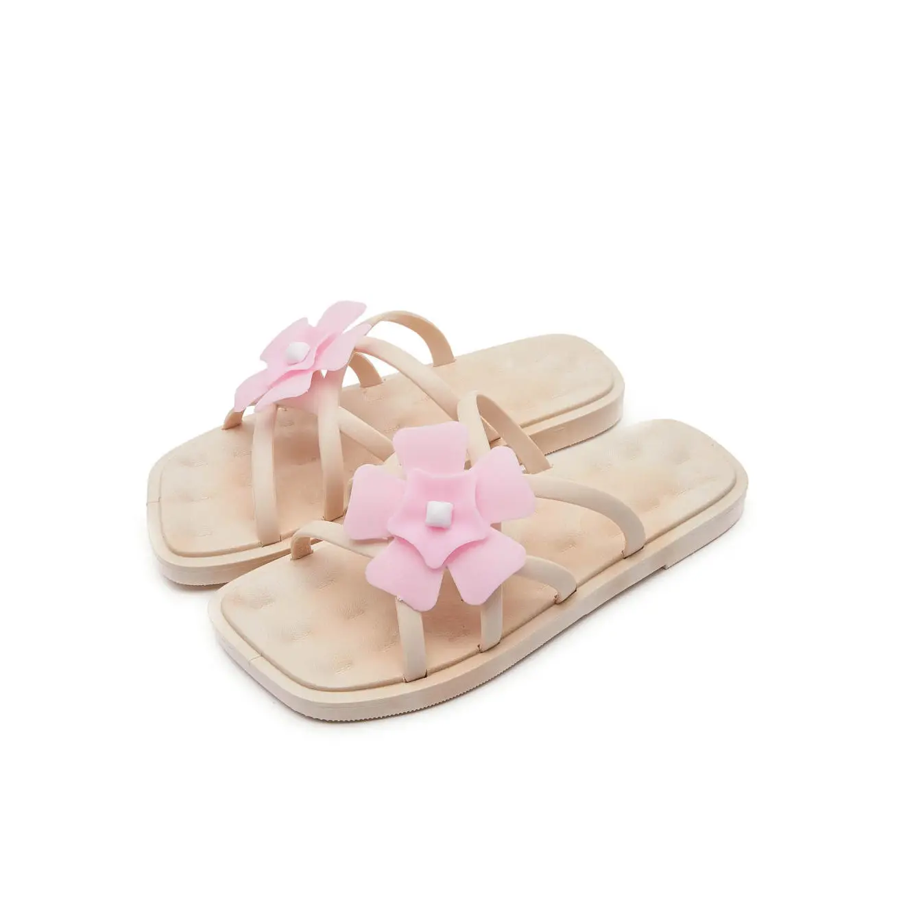 

Woman Flip Flops Flat Slippers Flower Flat Soft Rubber Slides Summer Female Beach Slippers Home Outside Shoes Casual Sandals