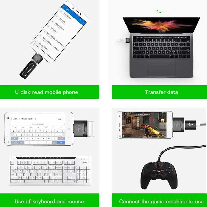 Адаптер USB Type-C OTG для Samsung Note 10 Xiaomi mi Oneplus 7 Pro коннектор в 3 0 с цепочкой | Электроника