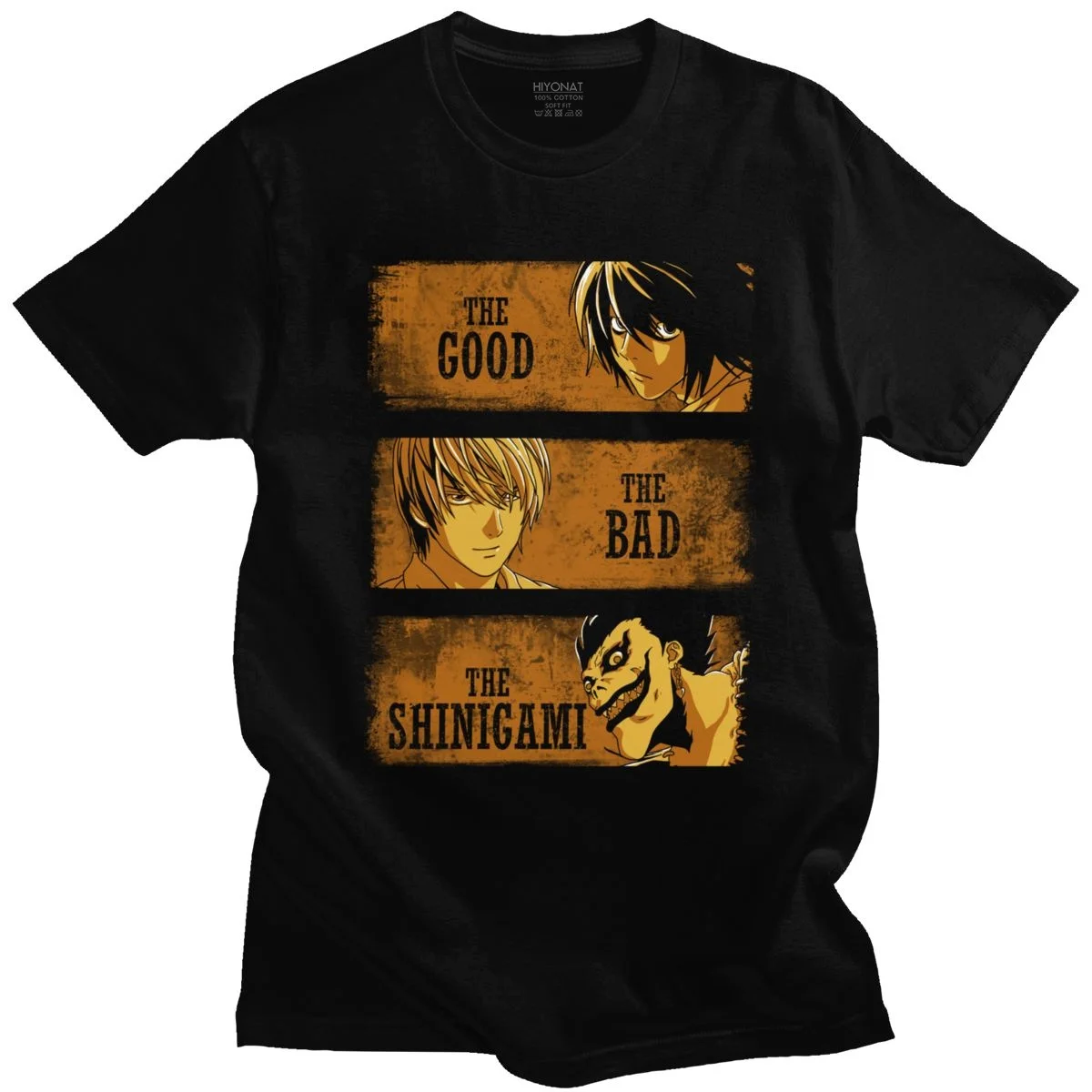 Classic Anime Death Note T Shirt Mens Cotton T-shirt Short Sleeved Manga Light Yagami L Shinigami Ryuk Tee Tops Clothing Merch