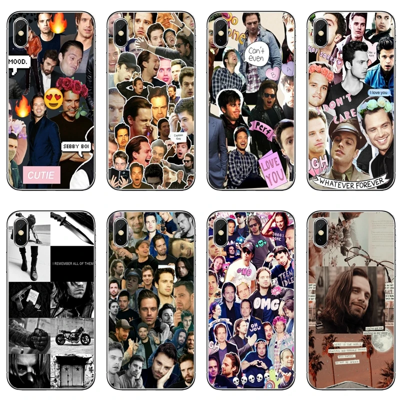 Силиконовый чехол для телефона Sebastian Stan Collage Bucky Barnes iPhone 8 7 6 6S Plus 11 Pro XS Max XR X 5 SE 4 iPod