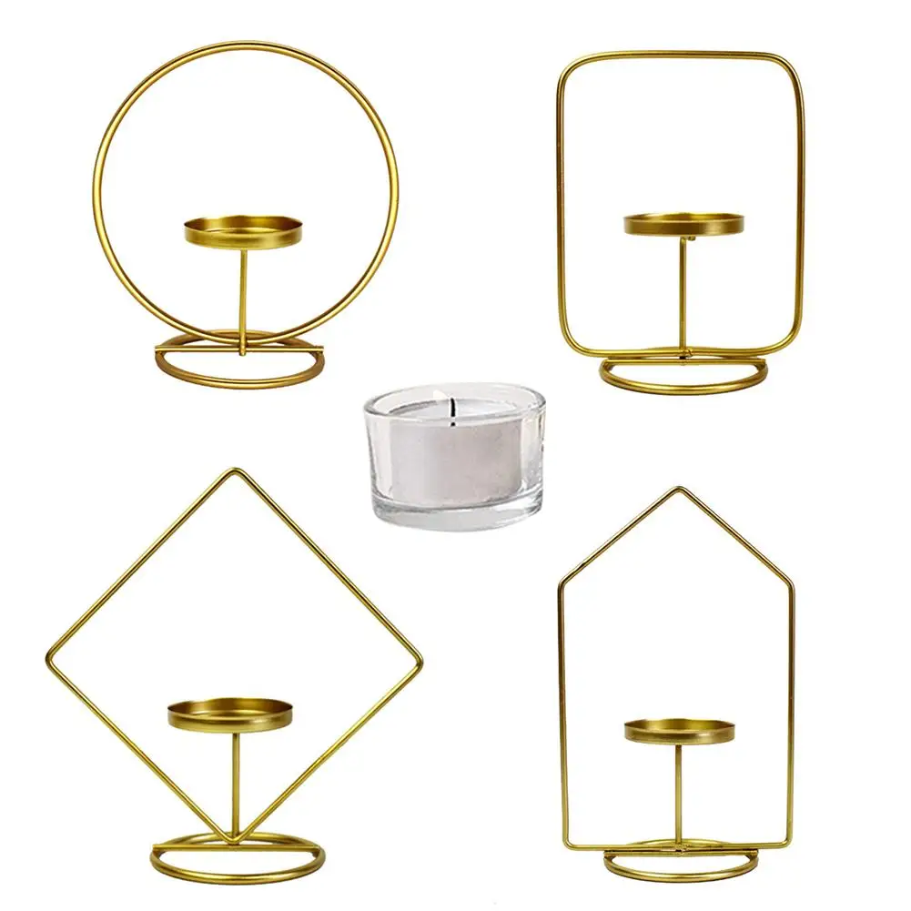 Скандинавские геометрические металлические подсвечники для кухни ресторана