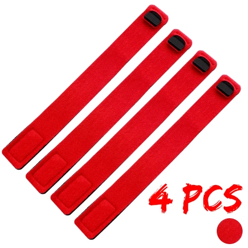 4pcs-Red Эластичный Бандаж для рыболовной удочки, аксессуары, многоразовая удочка для ловли карпа, направляющее кольцо, держатель, ремень, подтяжки - Цвет: 4pcs-Red