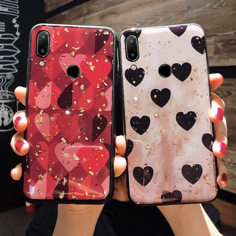 Чехол для телефона Huawei Y5 Y6 Y7 Y9 2017 Prime 2018 Pro 2019 P Smart Plus Z из золотой фольги блестящие
