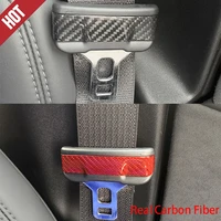 for tesla model 3 2017 2022 real carbon fiber driving seat belt decorative patch decorative patch 1pc