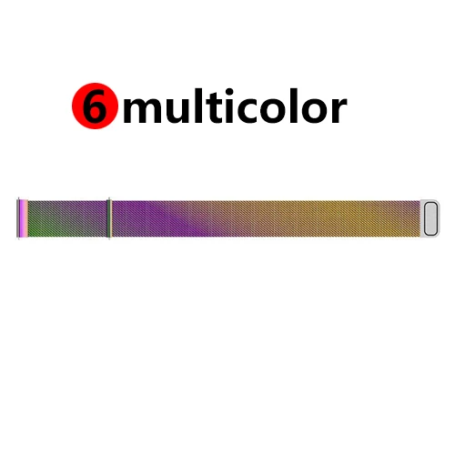 multicolor 6 22 мм ремешок для часов samsung galaxy watch 46 мм 42 active 2 gear S3 Frontier ремешок Milanese amazfit bip 20 huawei watch GT ремешок - Цвет ремешка: multicolor 6