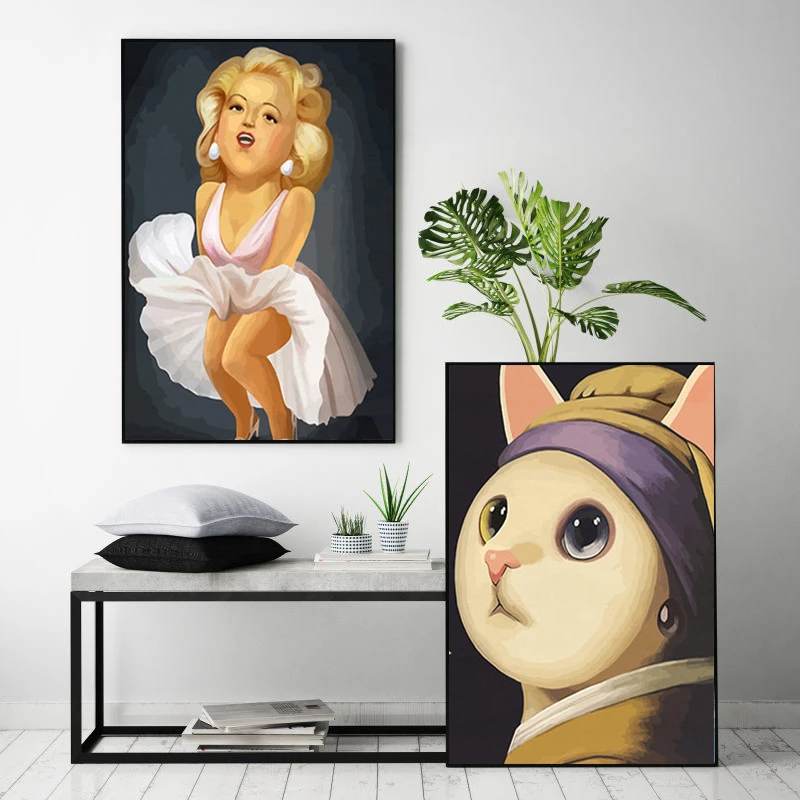 

40x50cmx2 DIY картины по номерам живопись по номерам рисунок на холсте Ручная роспись Масляные картины Искусство украшение дома