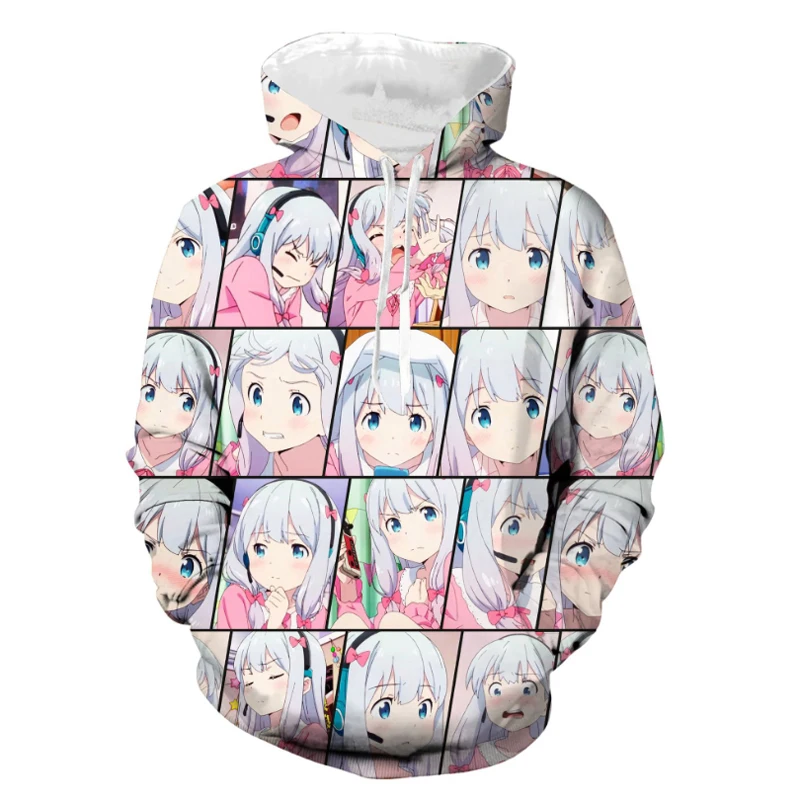 Аниме Толстовка с капюшоном Eromanga-Sensei косплей Izumi Sagiri 3D принт толстовки свитшоты