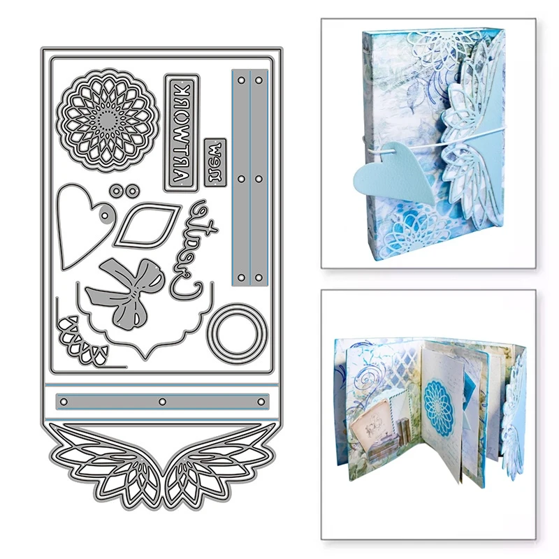

Large Loose-Leaf Cutting Dies Stamps Die Scrapbooking Mold Cut Children's Handmade Tools DIY Craft Decoration Metal Die New 2021