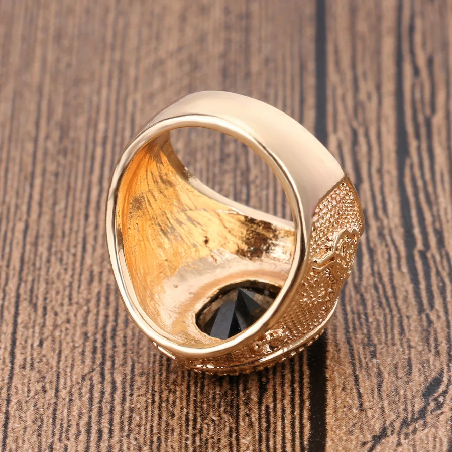 Мужские кольца золотого цвета Винтажные Ювелирные изделия черные красные