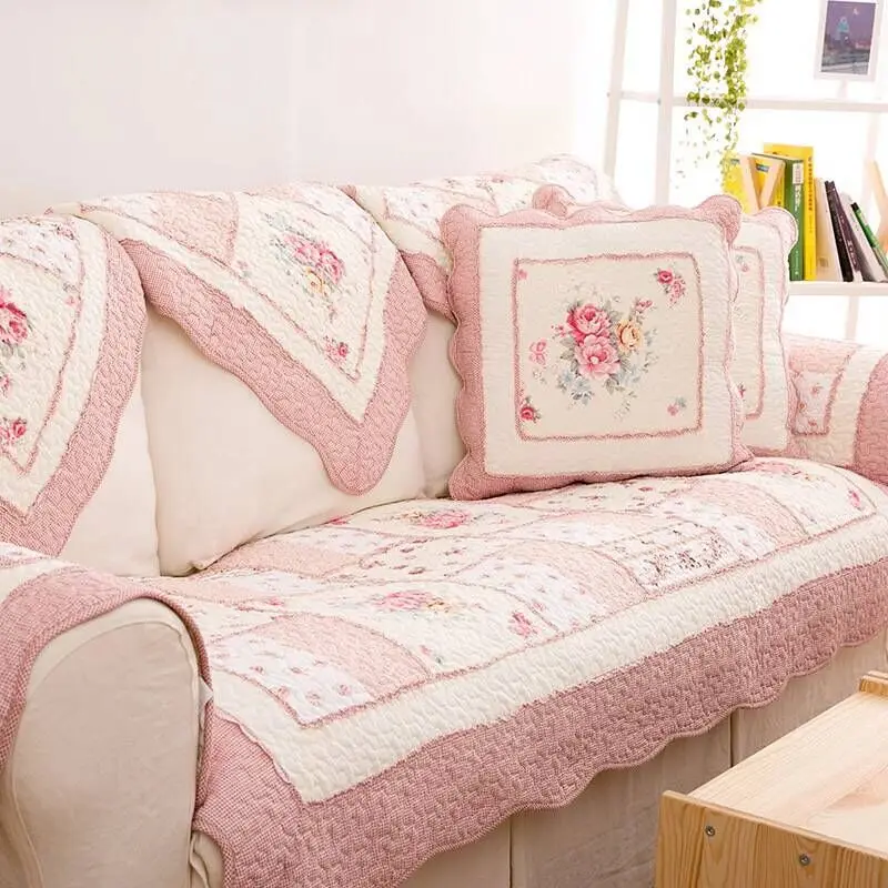 Хлопковые в стиле пэчворк диванных чехлов Подушка пасторальная тканевый кожаный