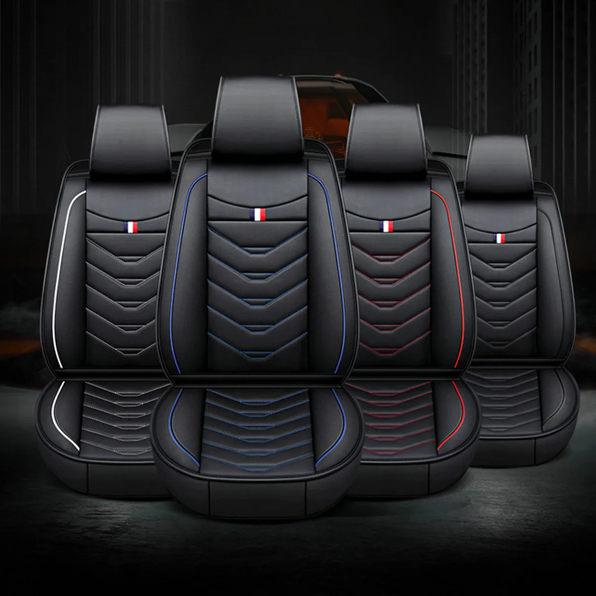 

Universal Car Seat Cover PU Leather Automobile Seat Covers Vehicle Cushion Pad Set Protector Car Styling Interior Accessories