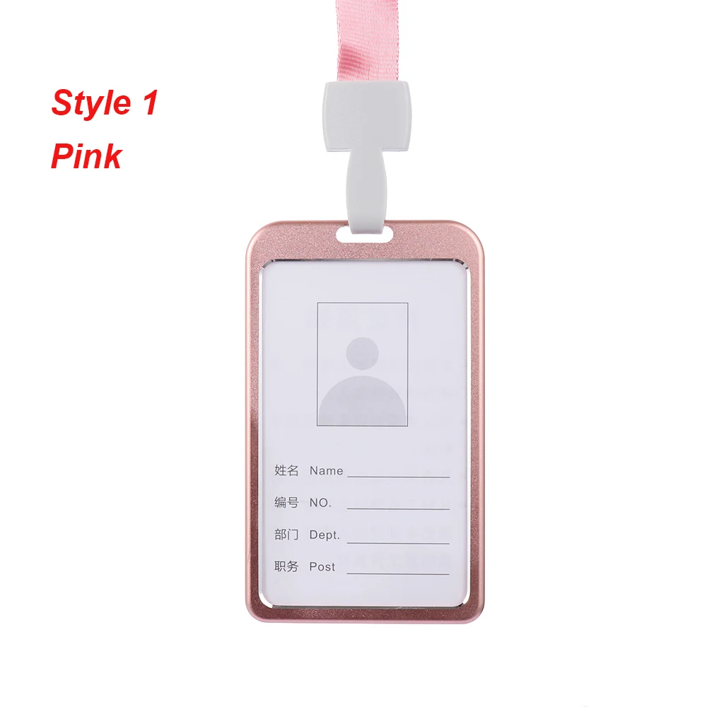 Style 1-pink 1 шт. модный подвесной чехол для карт ID держатель карт пропусков банковская кредитная карта для студентов женщин мужчин автобус ПВХ бейдж держатель - Цвет: Style 1-pink