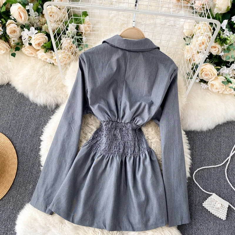

Super Fashion Office Lady Elastic Drawstring Criss-Cross Waist Blazer Elegant Women Suit Blazer