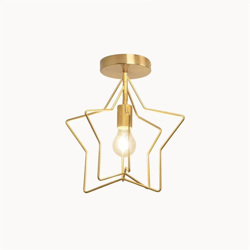 

Nordic Pentagram Ceiling Light Industrial Wind Adjustable Circle Star Ceil Lamp for Bedroom Aisle Entrance Hanging Lights