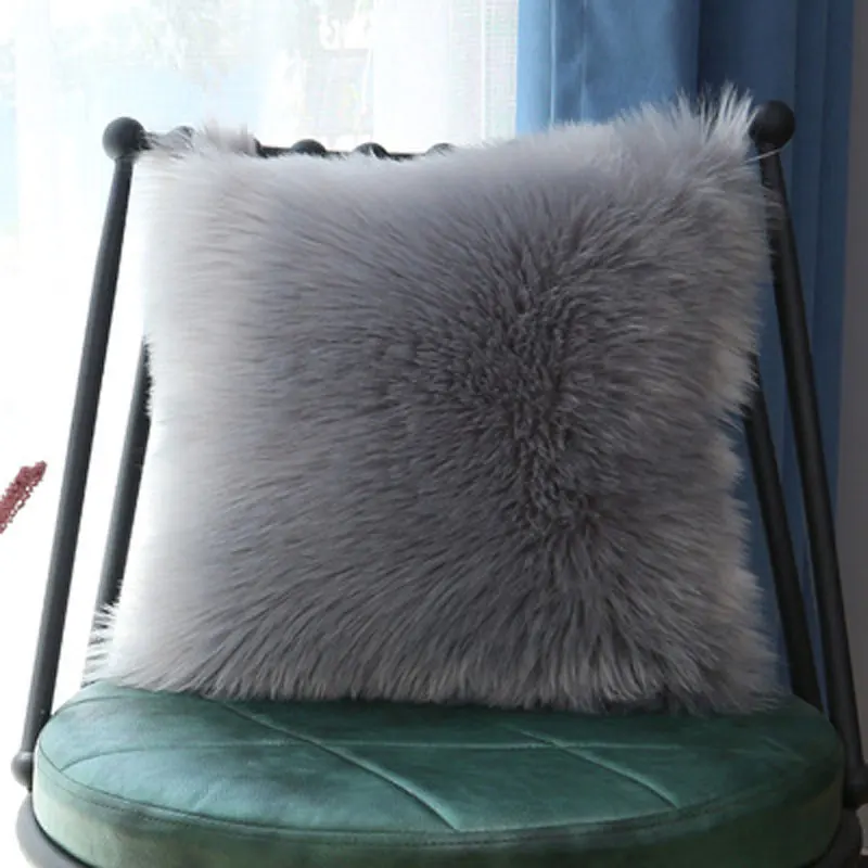 Плюшевая наволочка в скандинавском стиле 3 размера пушистая Подушка диванные