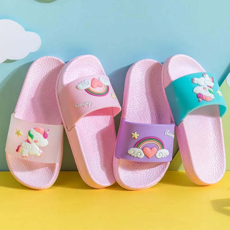 Женские радужные туфли тапочки для девочек милые новые летние пляжные мальчиков