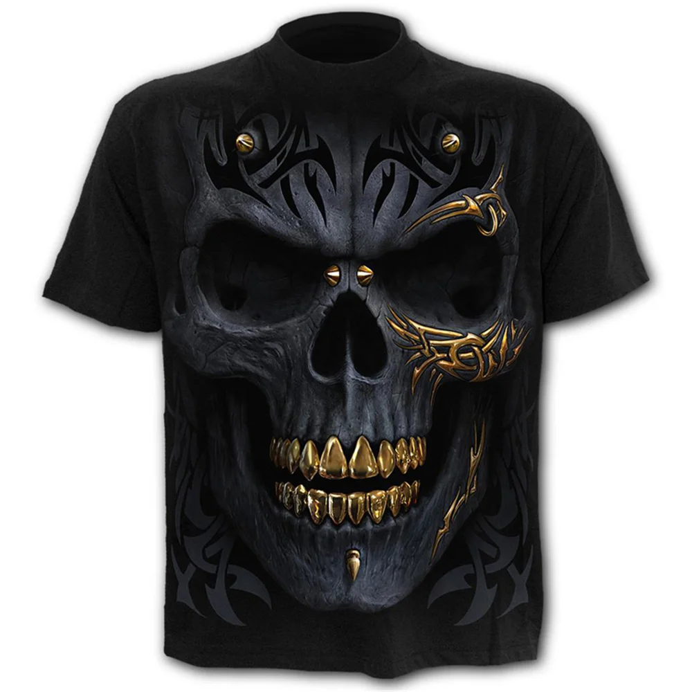 

Skull men's hip hop 3d shirts horror o-neck t-shirt summer fashion tops boys street clothes full size