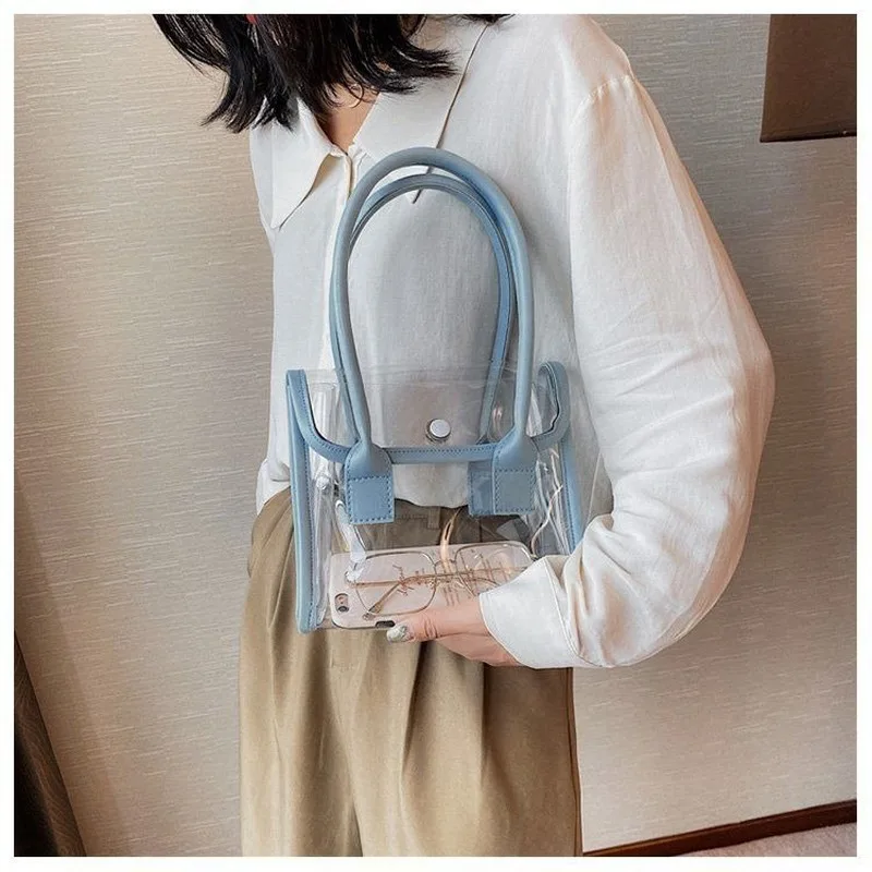 

Clutches Women Clear Acrylic Box Clutch Purse Patchwork Hasp Korean Style Fashion High Street All-match Portable Handbags Ladies