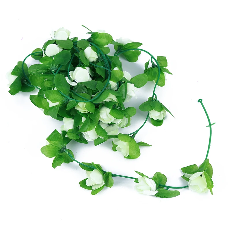 Artificial Flower Rose Vine Rattan Hanging Garland Silk Fake Flowers String Home Party Wedding Decoration | Дом и сад