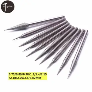 Алмазная шлифовальная головка, хвостовик 2,35 мм, 0,75-3,82 мм, 10 шт.