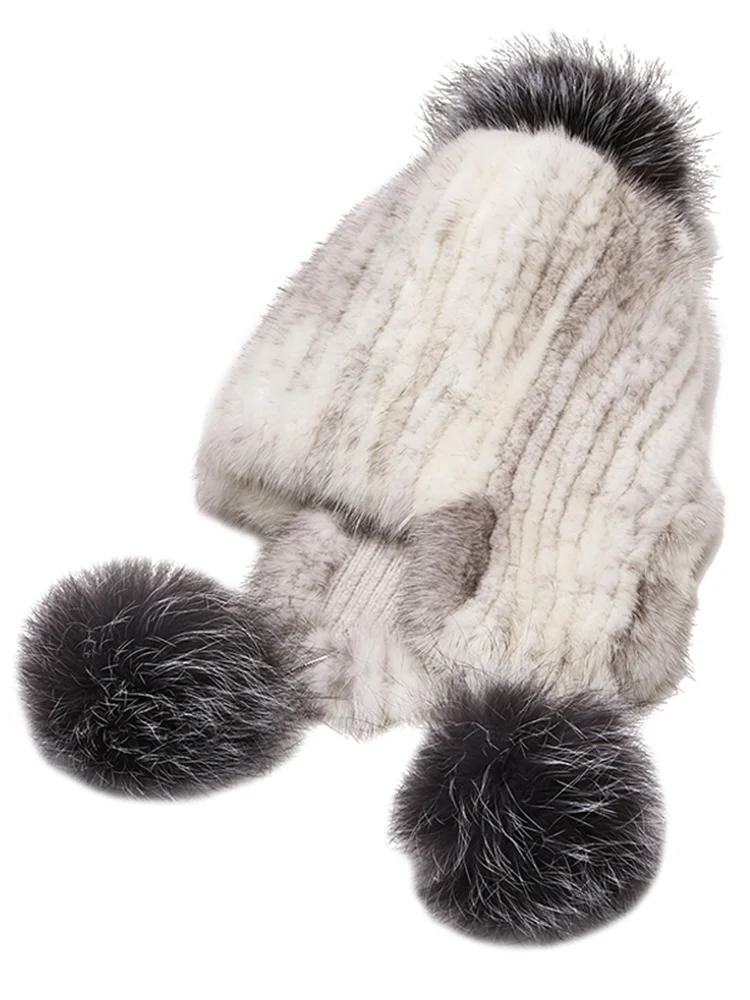 Женские новые меховые шапки на зиму шапка из натурального меха норки с помпоном