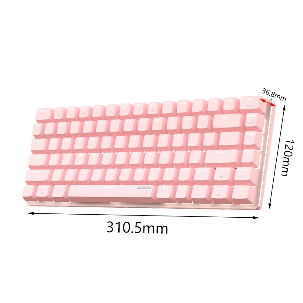 

AK33 82 Keys Mechanical Keyboard USB Type-C Wired Blue Red Switch Backlight Gaming Keyboards for Desktop Laptop PC