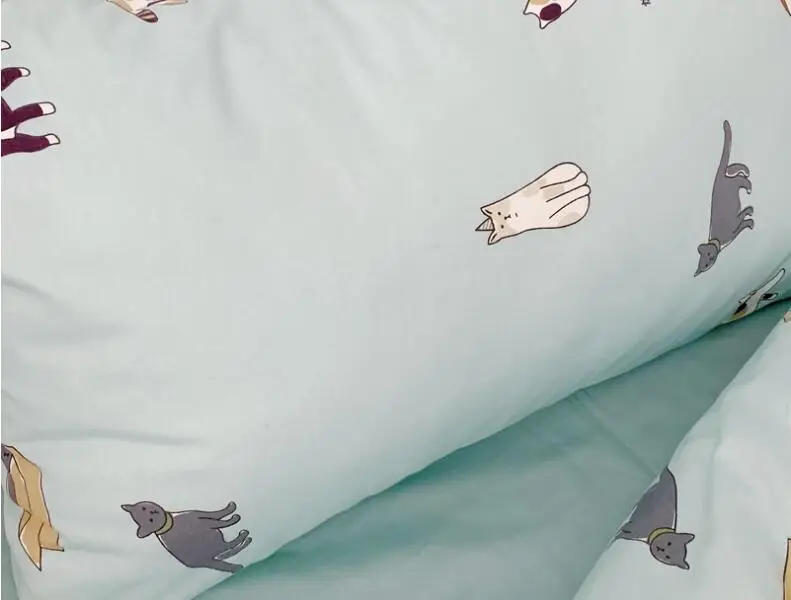 4 шт. милый набор постельного белья для кошек включает пододеяльник простыня