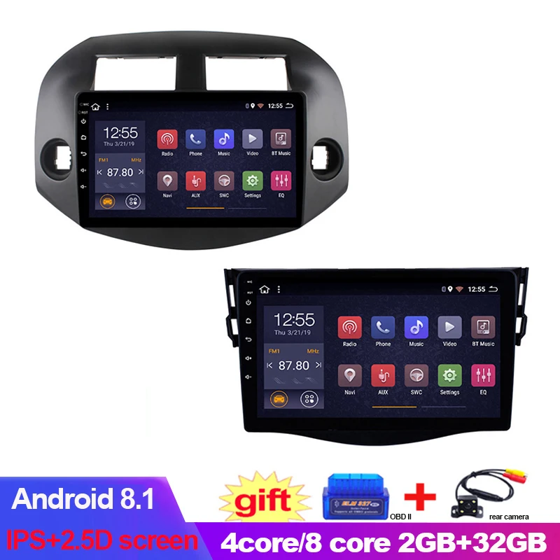 9 дюймов 8 ядер IPS + 2.5D Android 1 2 32G автомобильный DVD GPS навигация для Toyota RAV4 Rav 4 2007 2008 2009