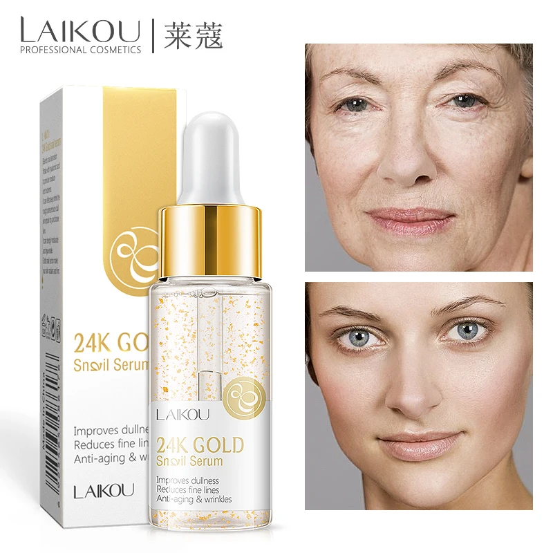 

Face Skin Care 24K Gold Slime Snail Essence Hyaluronic Acid Serum Moisturizing Anti-Aging Whitening Lifting Firming Essence