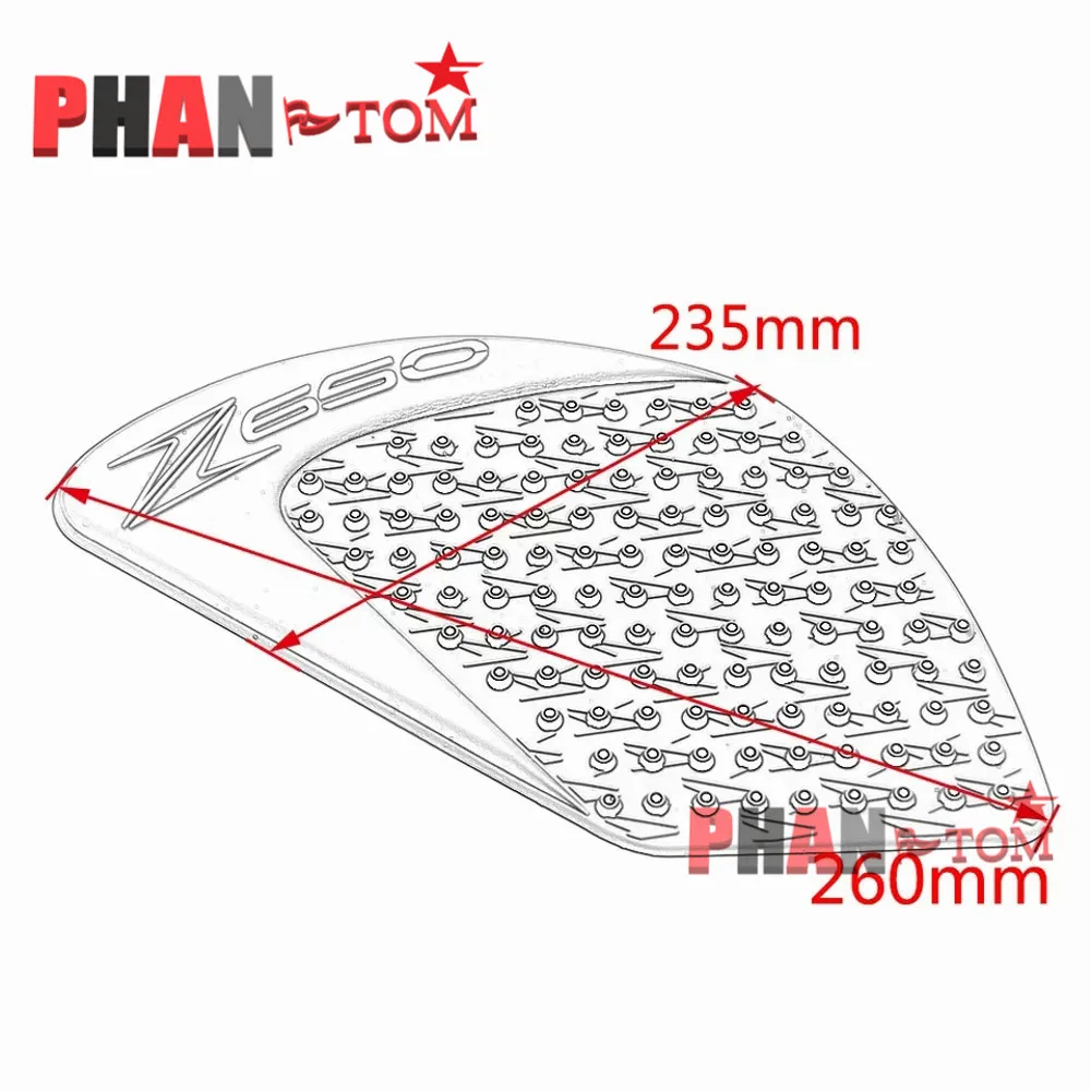 

For KAWASAKI Z650 Z 650 2017 Motorcycle Protector Anti slip Fiber Tank Pad tank Side Traction 3M Sticker