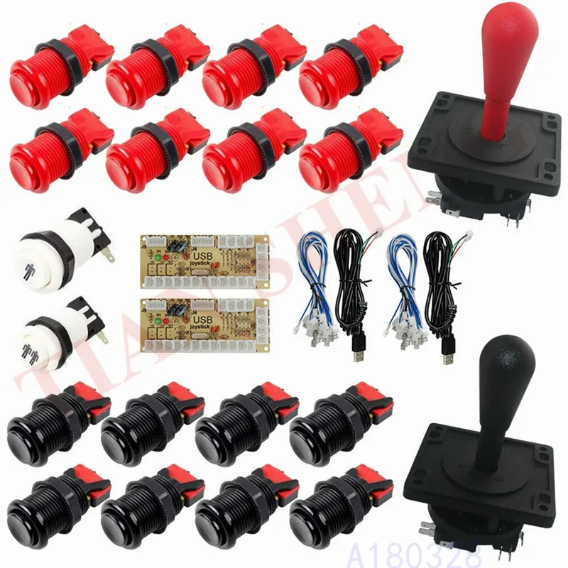 2 игрока Аркада DIY Kit HAPP 8 способ аркадный боевой джойстик с кнопками в