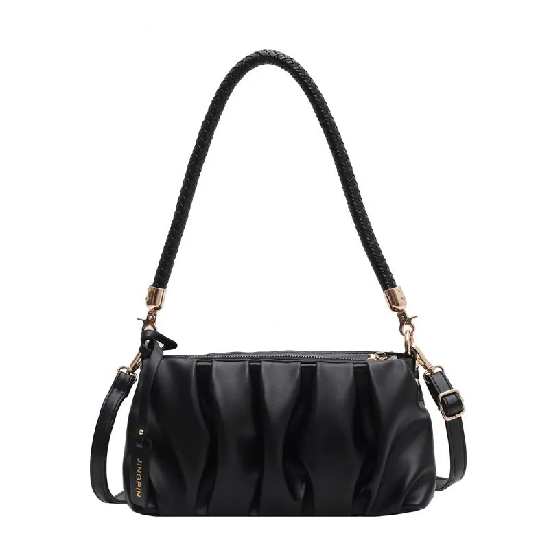

Small Shoulder Bag Pu Leather Fold Design Armpit Women Purses 2021 Trend Crossbody Bags Free Shipping Female Handbags For Women