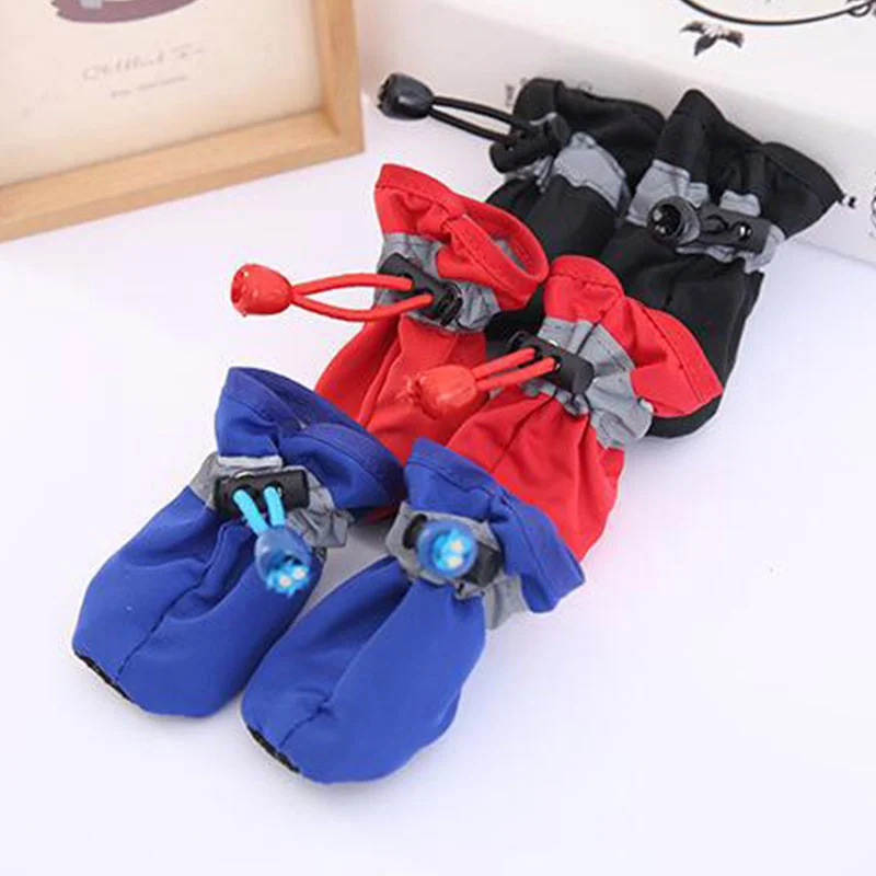 

4 Dwaterproof Pet Buns Water Anti-skid Shoes Soft Boots Comfortable Cats Dog Socks Shoes Boots