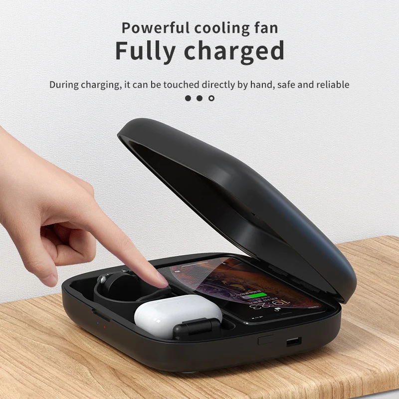 4 in 115W Multifunctional Wireless Charging Portable UV Sterilization Cleaner Box for Phone Apple Watch AirPods Pro | Электроника