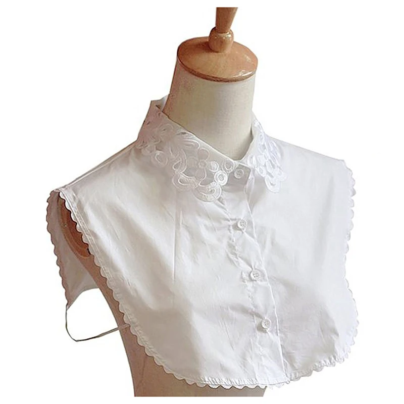 

New Women Blouses Fake Collar Half Shirt Detachable False Collar (White)